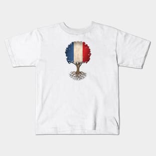Tree of Life with French Flag Kids T-Shirt
